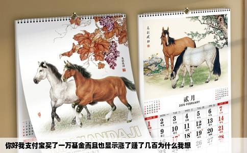 你好我支付宝买了一万基金而且也显示涨了赚了几百为什么我想