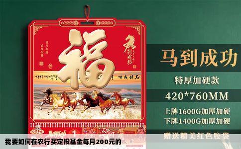 我要如何在农行买定投基金每月200元的
