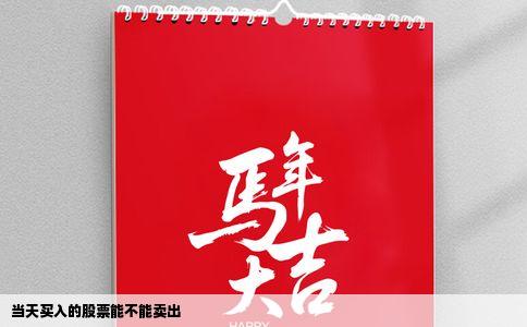 当天买入的股票能不能卖出