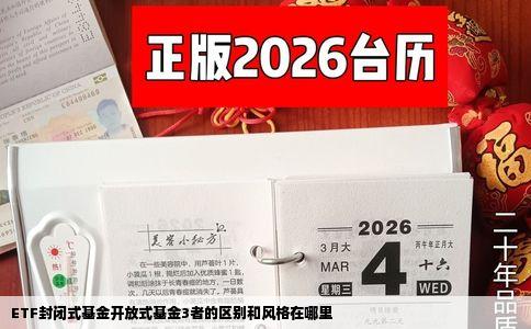 ETF封闭式基金开放式基金3者的区别和风格在哪里