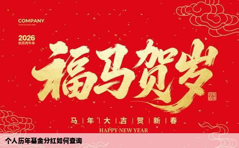 个人历年基金分红如何查询