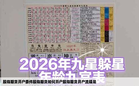 股指期货开户条件股指期货如何开户股指期货开户流程是