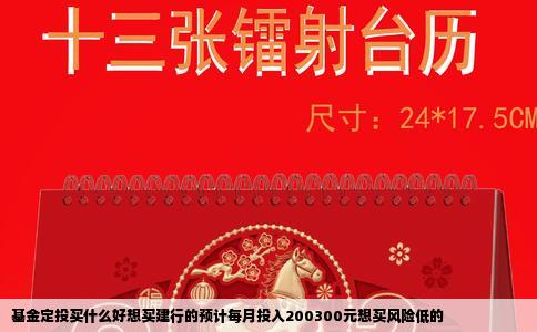 基金定投买什么好想买建行的预计每月投入200300元想买风险低的