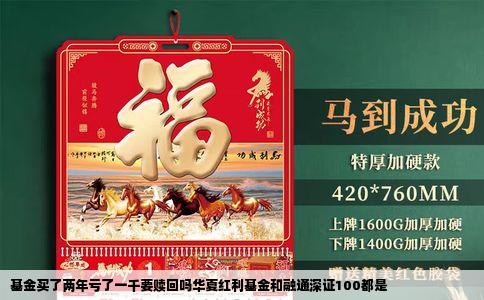 基金买了两年亏了一千要赎回吗华夏红利基金和融通深证100都是