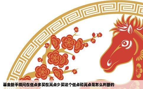基金新手提问在低点多买在高点少买这个低点和高点是怎么判断的