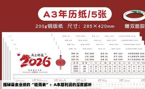 揭秘基金业绩的“晴雨表”：A本期利润的深度解析