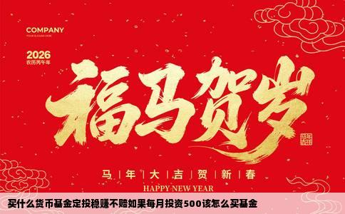 买什么货币基金定投稳赚不赔如果每月投资500该怎么买基金