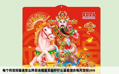 每个月定投基金怎么购买去哪里买最好什么基金适合每月定投200