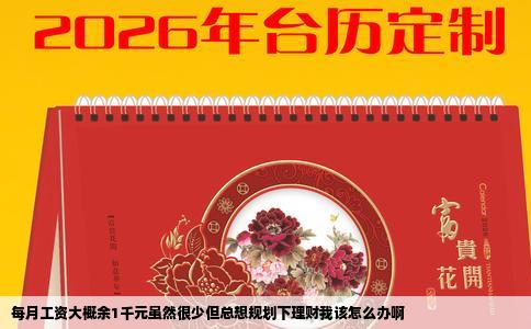 每月工资大概余1千元虽然很少但总想规划下理财我该怎么办啊