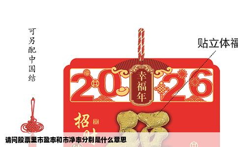 请问股票里市盈率和市净率分别是什么意思