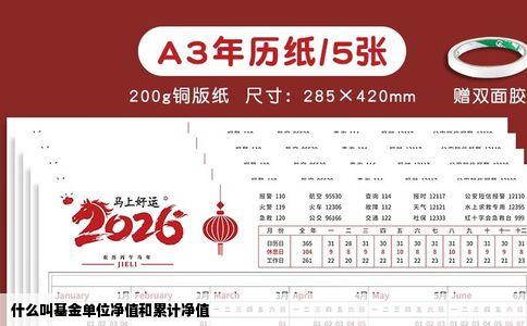 什么叫基金单位净值和累计净值