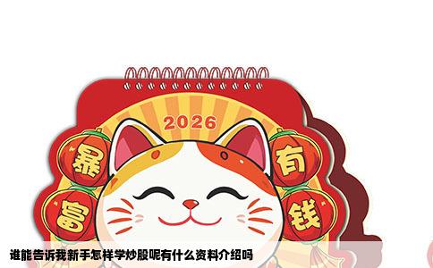 谁能告诉我新手怎样学炒股呢有什么资料介绍吗