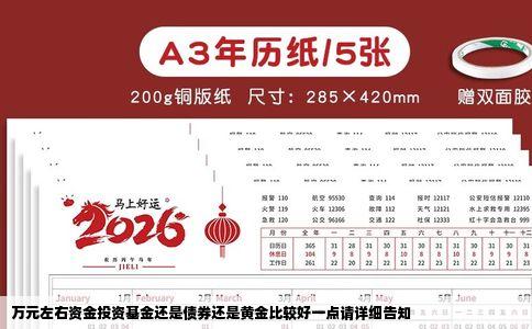 万元左右资金投资基金还是债券还是黄金比较好一点请详细告知