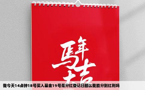 我今天14点钟18号买入基金19号是分红登记日那么我能分到红利吗