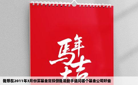 我想在2011年3月份买基金定投但我是新手请问哪个基金公司好些