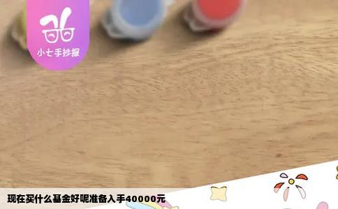 现在买什么基金好呢准备入手40000元