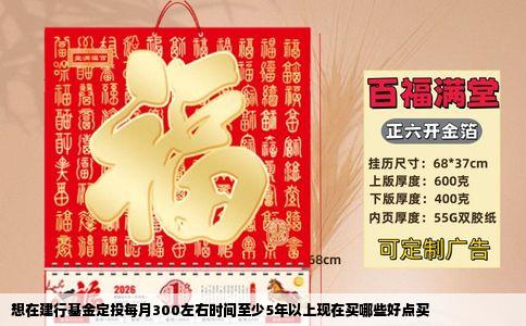 想在建行基金定投每月300左右时间至少5年以上现在买哪些好点买