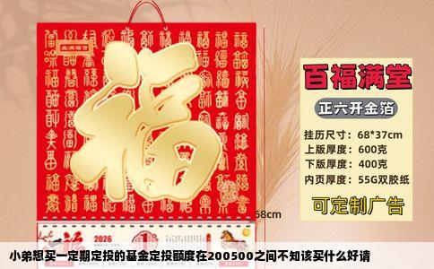 小弟想买一定期定投的基金定投额度在200500之间不知该买什么好请