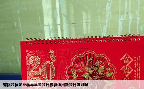 有限合伙企业私募基金会计核算适用新会计准则吗
