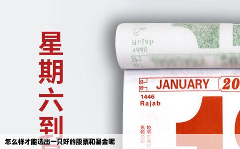 怎么样才能选出一只好的股票和基金呢
