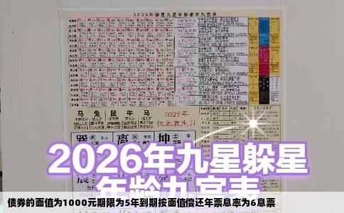 债券的面值为1000元期限为5年到期按面值偿还年票息率为6息票