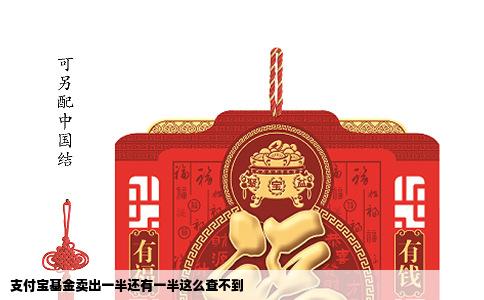 支付宝基金卖出一半还有一半这么查不到